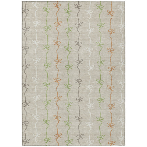 5' X 8' Beige And Gray Southwestern Washable Indoor Outdoor Area Rug