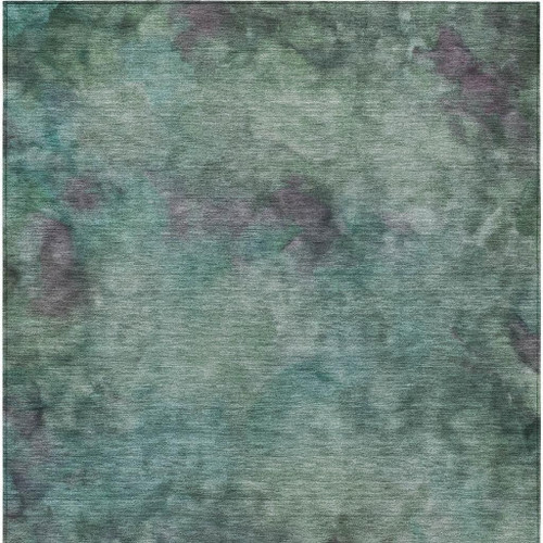 10' X 14' Teal Blue And Purple Abstract Washable Indoor Outdoor Area Rug