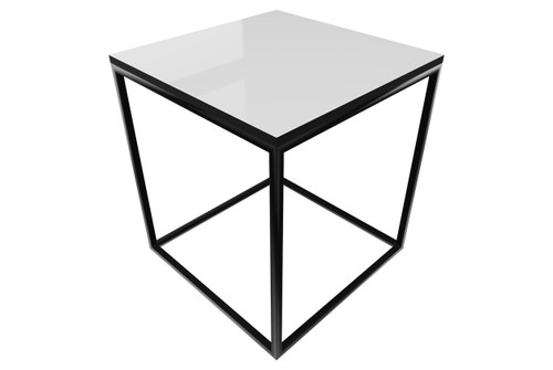 18” Black and White Acrylic Contempo Square Coffee Table