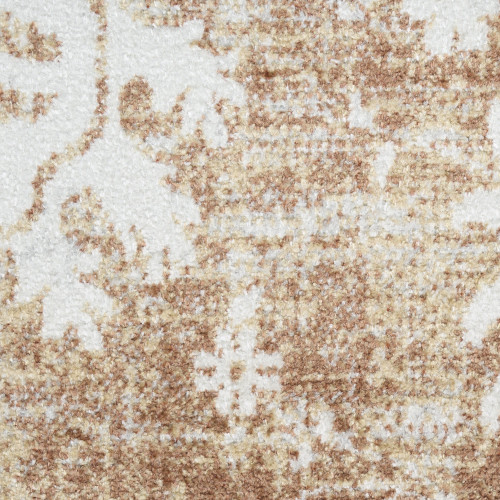 7' X 9' Brown Floral Distressed Area Rug