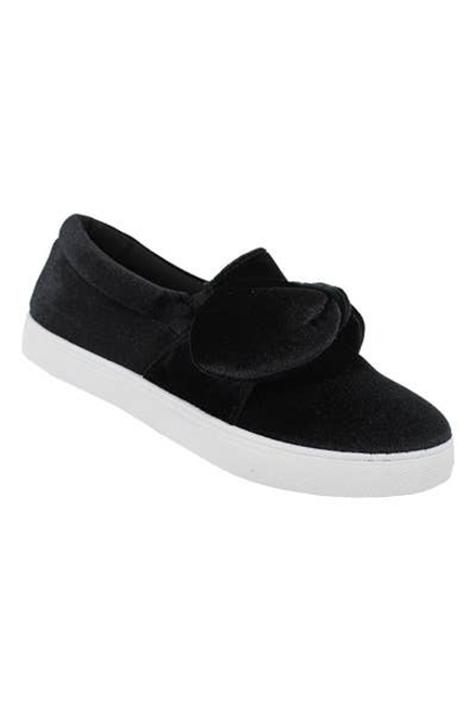 YOKI TIA-123 Women's Velvet Sneaker With Bow
