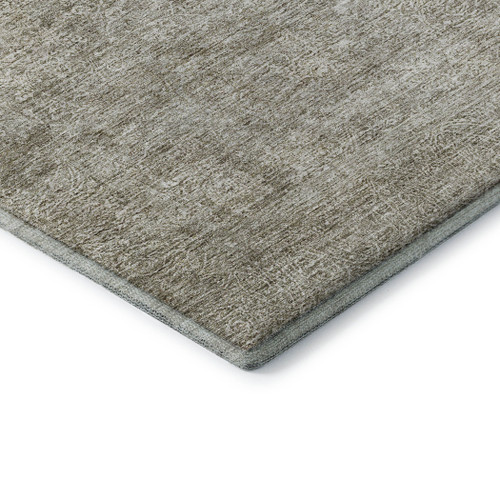 5' X 8' Linen And Ivory Abstract Washable Area Rug With UV Protection