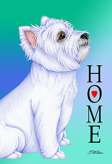Westie- Tomoyo Pitcher Home Garden Flag 