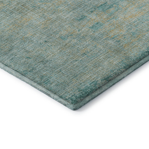 10' X 14' Teal And Beige Abstract Washable Area Rug With UV Protection
