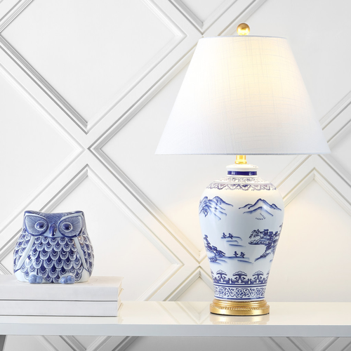 27" Gold Novelty Table Lamp LED With Empire Shade