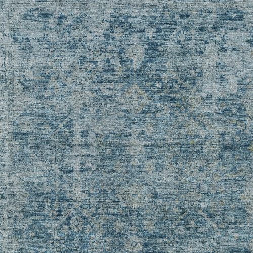 3' X 5' Blue And Gray Abstract Washable Indoor Outdoor Area Rug