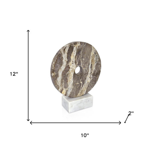 12" Beige Marble Tabletop Sculpture