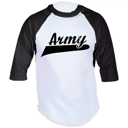 Army 3/4 Sleeve T-Shirt Black