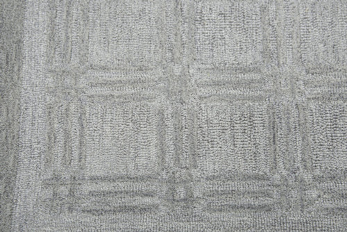 5' X 8' Gray And Dark Gray Wool Checkered Hand Tufted Area Rug