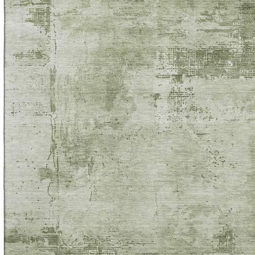 10' X 14' Olive Green And Fern Green Abstract Washable Area Rug With UV Protection