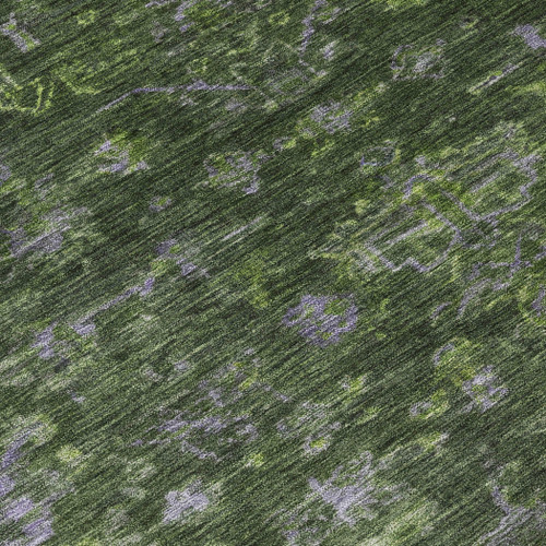 5' X 8' Olive Green And Gray Medallion Washable Indoor Outdoor Area Rug