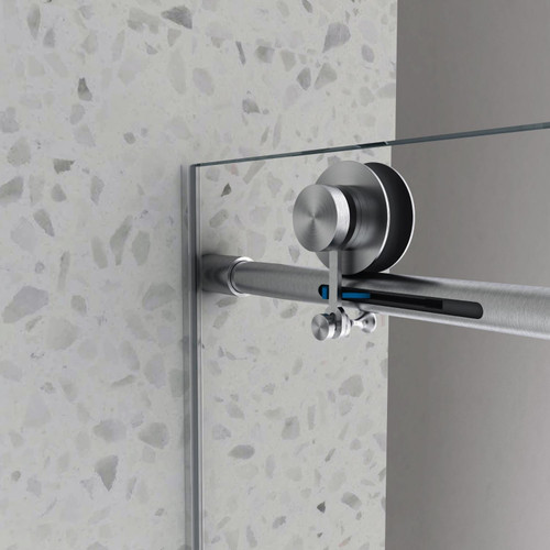 76" X 54" Aluminum and Tempered Glass Shower Door