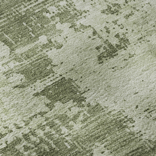 8' X 10' Olive Green And Fern Green Abstract Washable Area Rug With UV Protection
