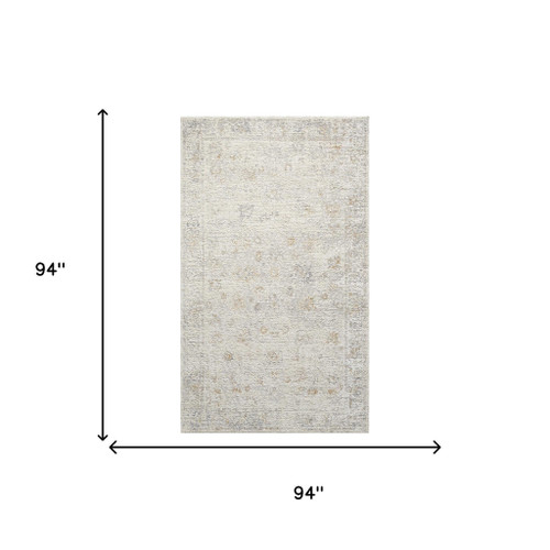 5' X 8' Ivory And Beige Abstract Area Rug