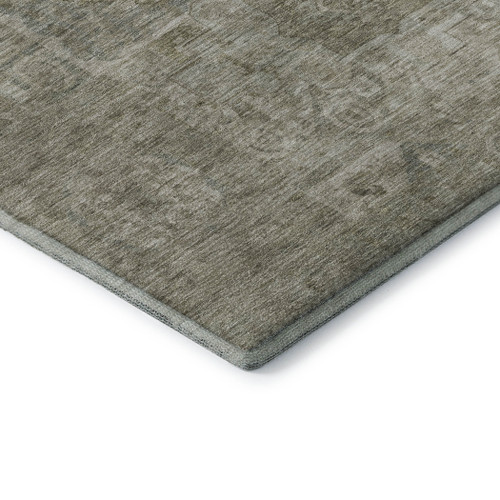 10' X 14' Gray And Silver Oriental Washable Area Rug With UV Protection