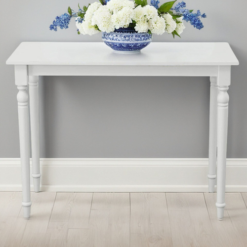 48" White Solid Wood Rectangular Bar Table