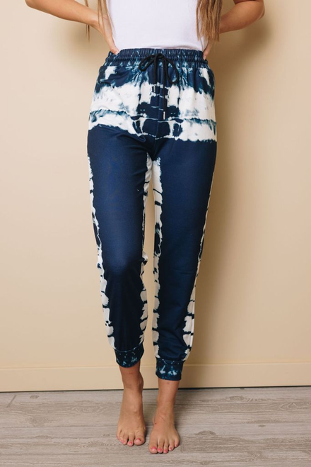 Tie-dyed Print Elastic Waist Jogger