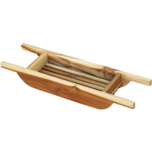 4" X 30" Natural Teak Over Tub Rectangular Bath Caddy Shelf