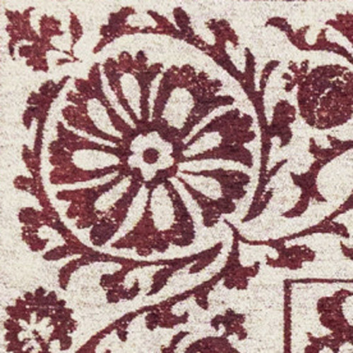 9' X 13' Beige And Maroon Tribal Washable Area Rug With UV Protection