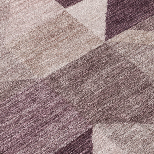 10' X 14' Plum And Wheat Geometric Washable Indoor Outdoor Area Rug