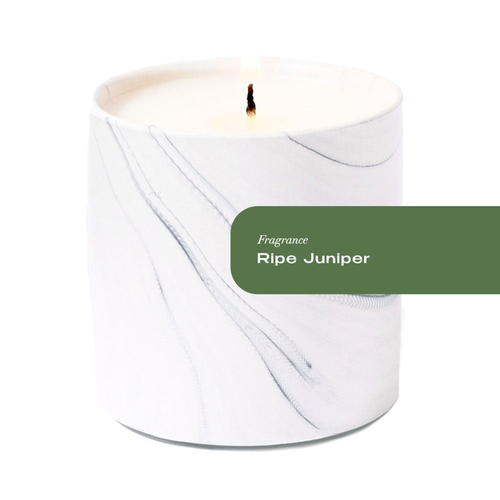Ripe Juniper White Marble Candle 
