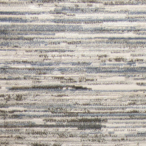 8' Ivory Blue And Gray Abstract Distressed Runner Rug