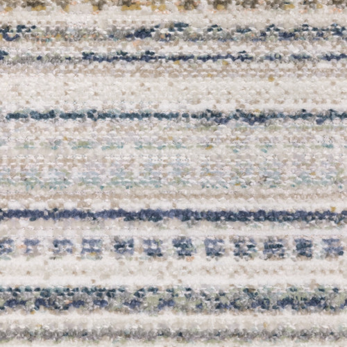 10' X 13' Beige And Navy Blue Striped Area Rug