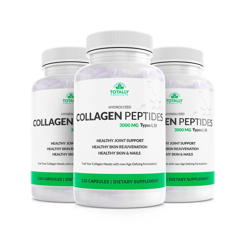 Hydrolyzed Collagen Peptides 750mg - Protein Powder  (120 Capsules)