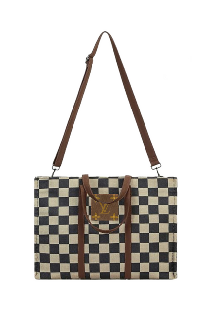 Upcycled Checker Laptop Bag