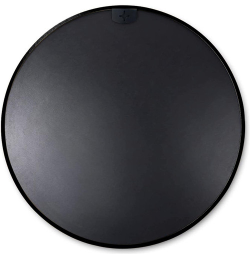 16" Black Aluminum Round Framed Accent Mirror