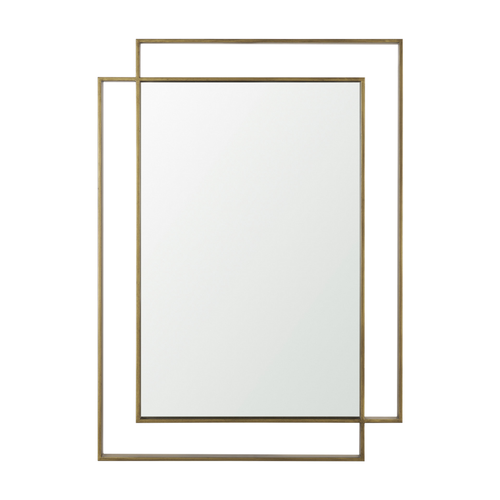 43" Brown Metal Framed Accent Mirror