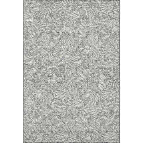 3' X 5' Gray And Ivory Floral Washable Area Rug With UV Protection