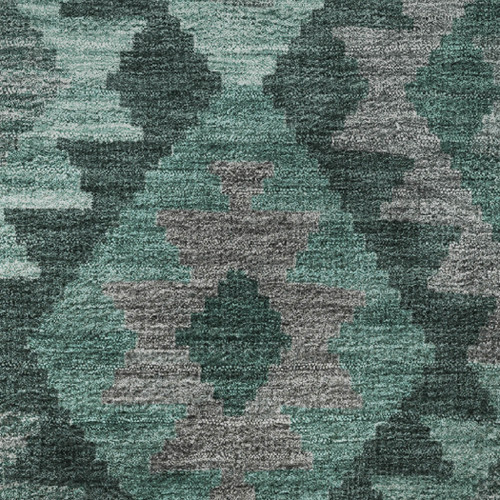 3' X 5' Pale Aqua And Ivory Tribal Washable Area Rug With UV Protection