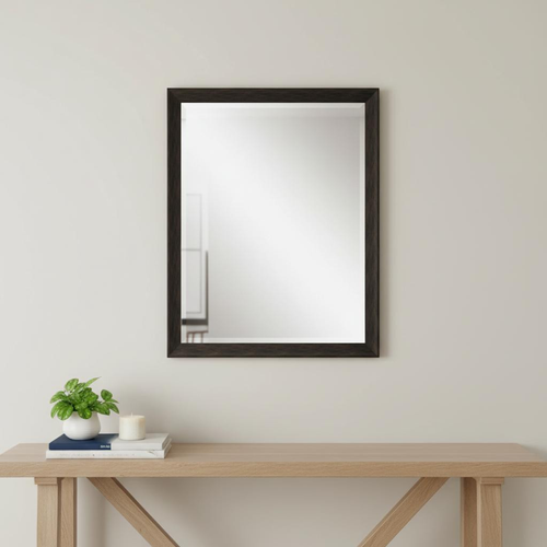 40" Dark Brown Framed Accent Mirror