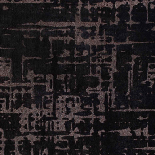 10' Black And Gray Abstract Washable Runner Rug