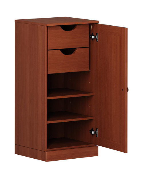 17" Coffee Solid Wood Free Standing Single Door Linen Cabinet