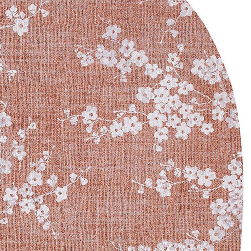 8' X 11' Red And White Oriental Washable Area Rug With UV Protection