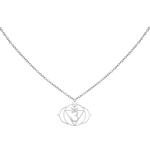 Third Eye Chakra Coin Necklace | Intuition is My Name - Silver - 16" Chain