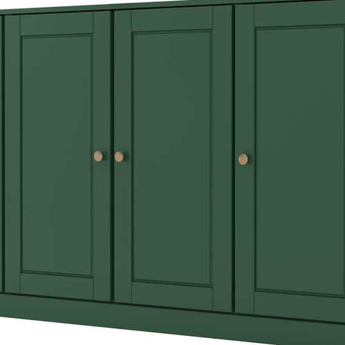65" Green Solid Wood Enclosed Storage TV Stand