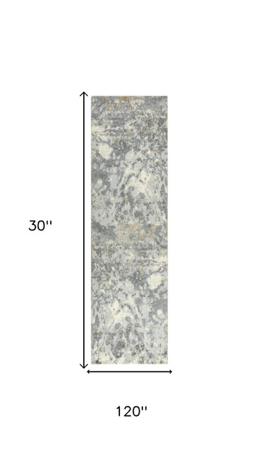 10' Gray Light Gray Beige And Ivory New Zealand Lambs Wool Abstract Hand Carved Handmade Area Rug