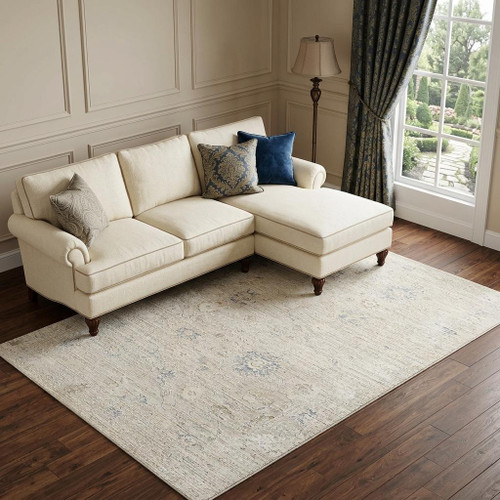 8' X 10' Beige And Ivory Abstract Area Rug