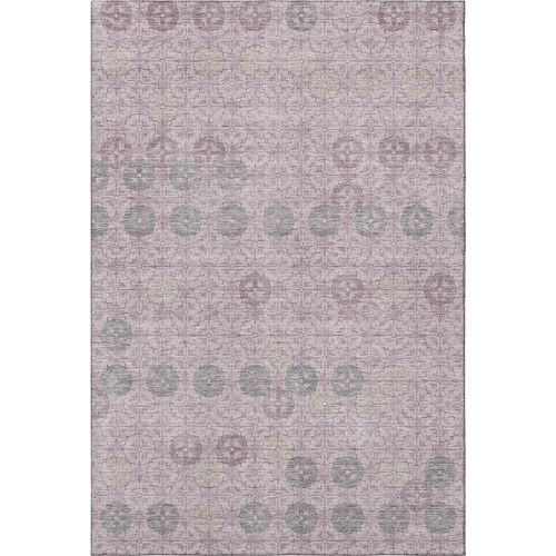 3' X 5' Plum And Gray Geometric Washable Area Rug With UV Protection