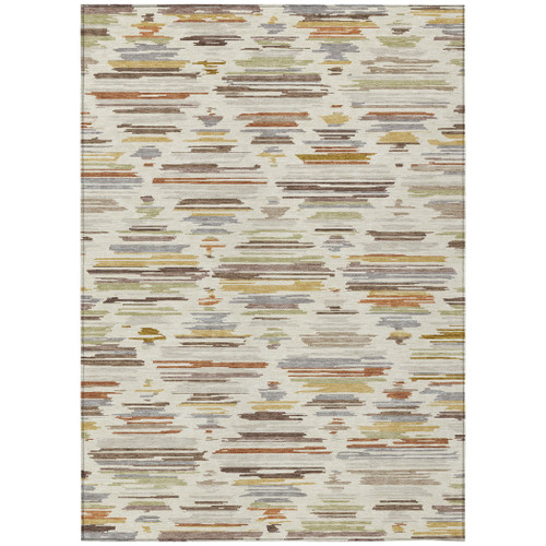 9' X 12' Ivory And Brown Southwestern Washable Indoor Outdoor Area Rug