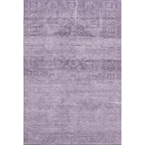 10' X 14' Plum And Lavender Oriental Washable Area Rug With UV Protection