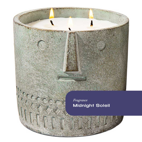 Midnight Soleil Stone Face Candle 