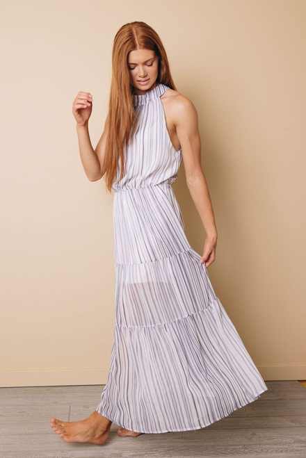 Swift Halter Striped Maxi Dress