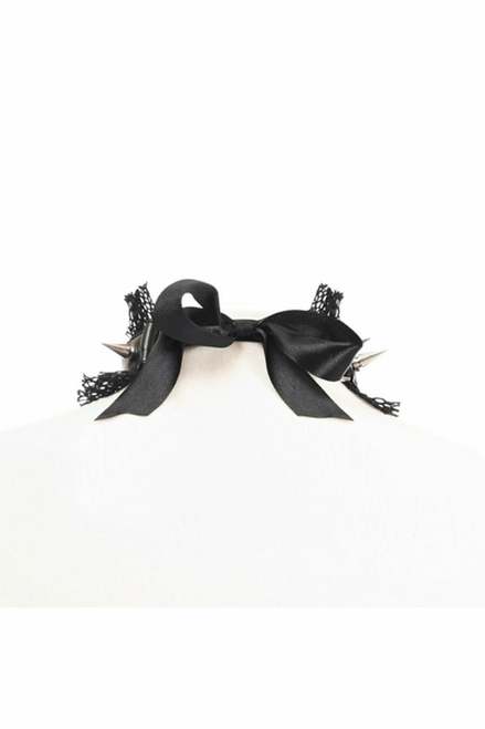 Kitten Collection Fishnet Spike Choker