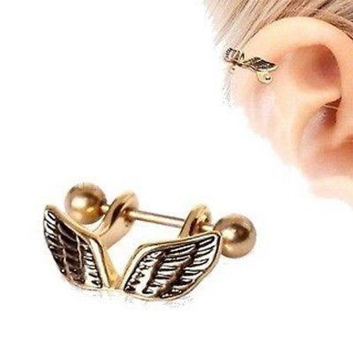 Angel Wing Cartilage Cuff Cartilage Piercing - Gold