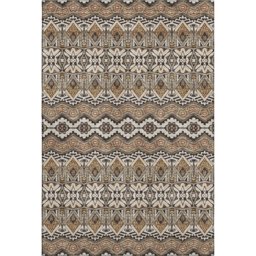 3' X 5' Taupe Beige And Copper Moroccan Washable Area Rug With UV Protection