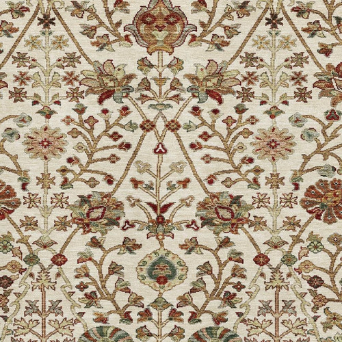 3' X 5' Ivory Red And Blue Floral Washable Area Rug With UV Protection
